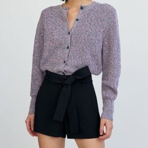 ARITZIA x WILFRED | Classic Tie Front High Waisted Belted Shorts Black | Size 4